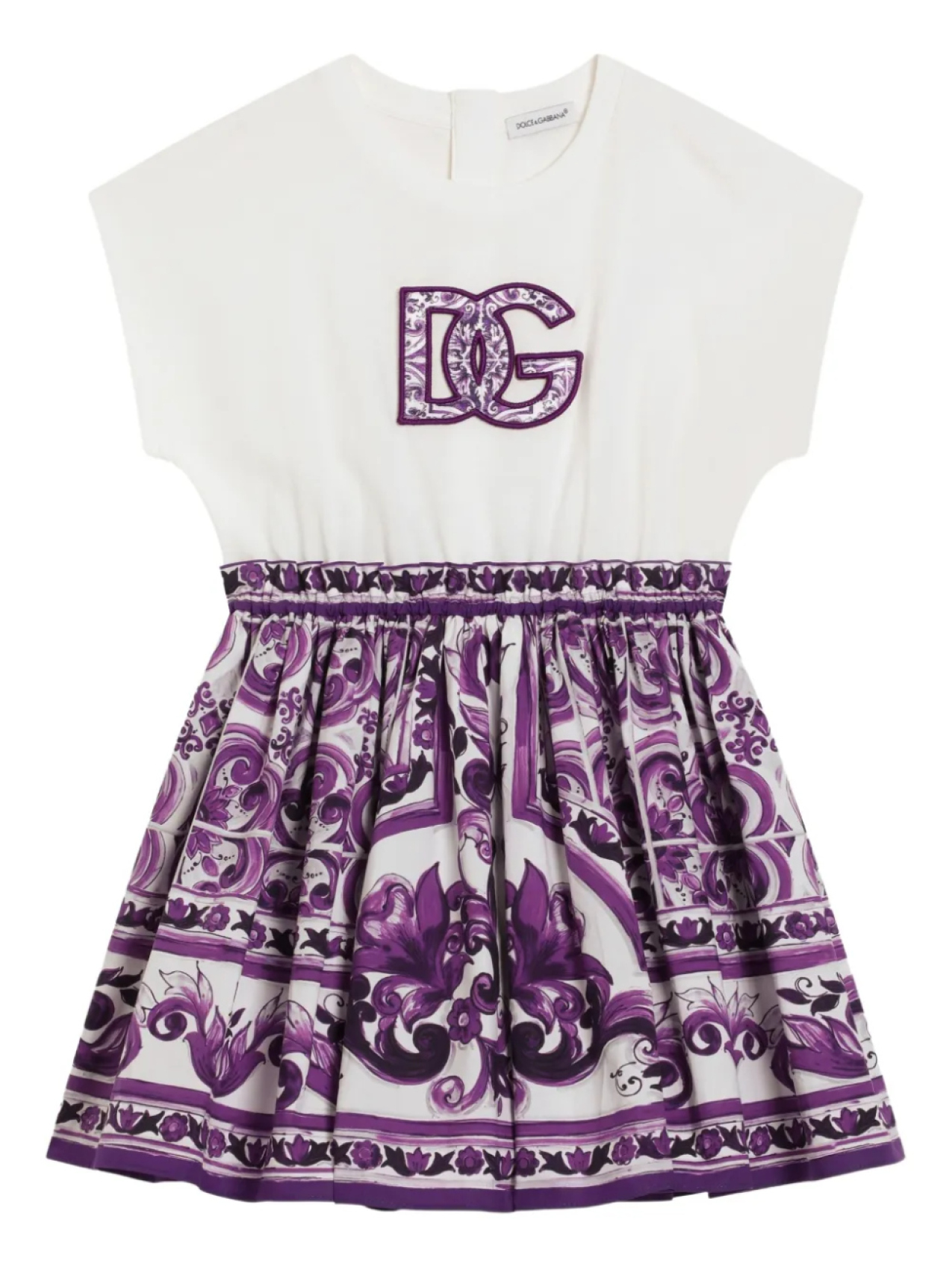 

Dolce & Gabbana Kids платье с принтом Majolica, белый