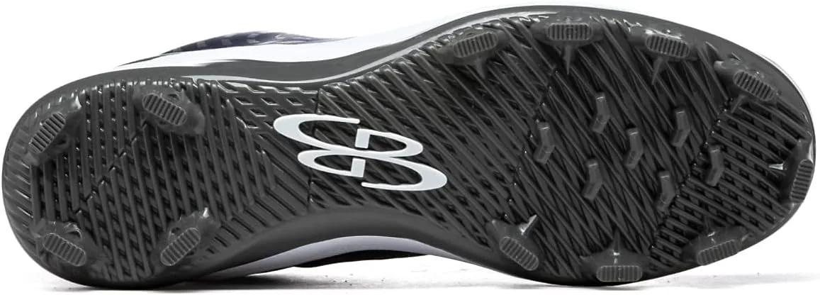 Бутсы Boombah Men's Dart Pursuit с формованными шипами - несколько цветов - разные размеры, темно-синий/белый — фото 2