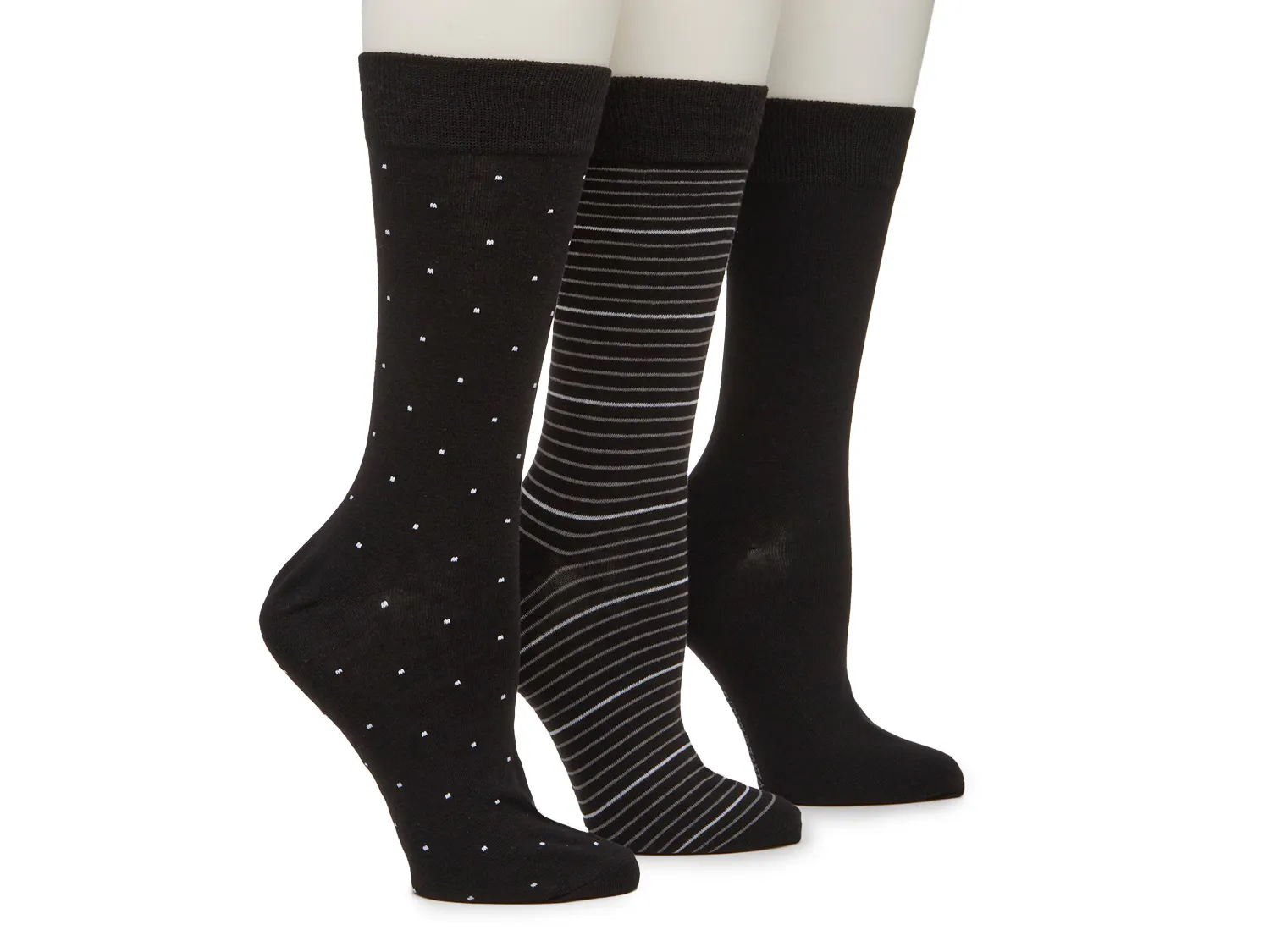 

Носки Dot & Stripe Men's Crew Socks - 3 Pack Vince Camuto, цвет blacksolid_stripe_polkadot