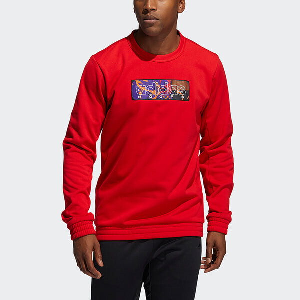 Толстовка adidas Mic Gfx Crew New Year's Edition Basketball Sports Fleece Lined Round Neck Pullover Red, красный — фото 2