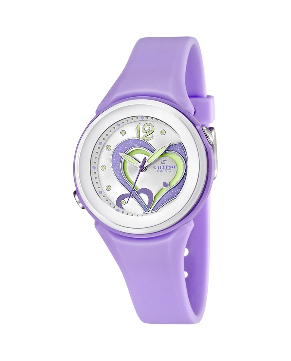 

K5576/4 Модные фиолетовые женские часы из каучука Calypso, фиолетовый
