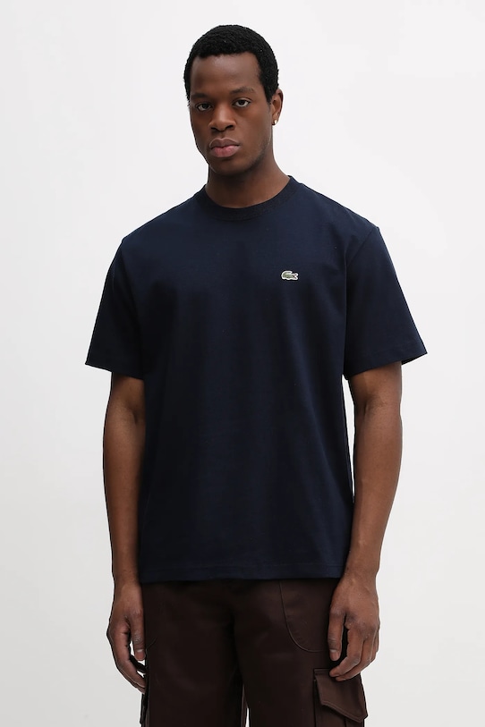 

Хлопковая футболка Lacoste, темно-синий