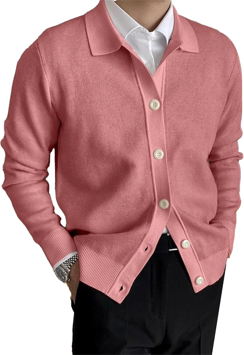 

Кардиган для мужчин Cable Knitted, легкий, с открытой передней частью, V-образным вырезом, длинными рукавами и пуговицами QOAAIE