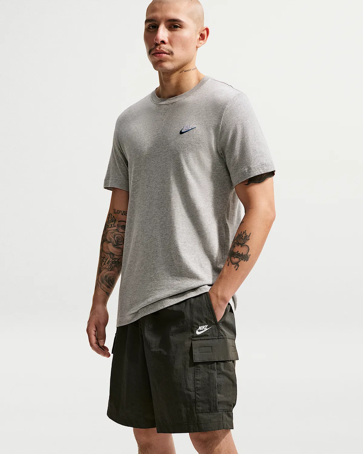 Мужские утилитарные шорты Nike Sportswear Club, Sequoia/White — фото 4