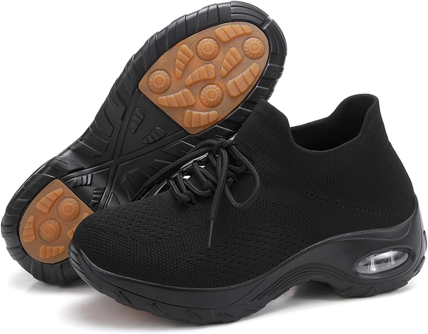 

Удобные женские кроссовки с поддержкой свода стопы, для плантарного фасциита, дышащая сетка, ортопедическая обувь для работы, тенниса и прогулок, повседневные слипоны Movnebyro, черный