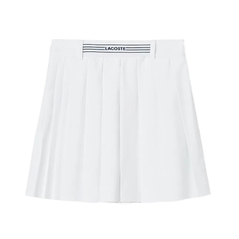 Теннисная юбка LACOSTE Women's Moderate, белая — фото 3