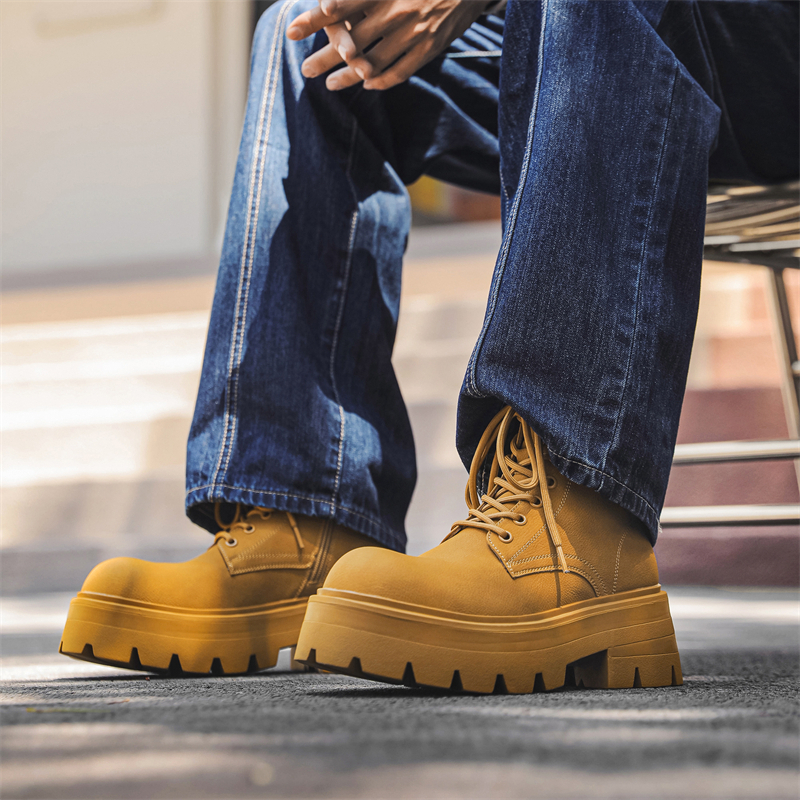 Dao Tu Sen Желтые короткие ботинки Мартин унисекс, цвет Yellow-(7531-1) Trend Era — фото 4