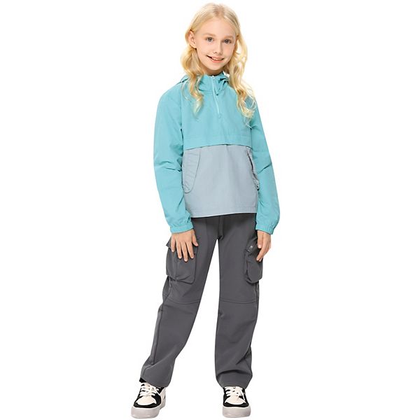 

Детская худи-ветровка с капюшоном, полумолнией и карманом-кенгуру Elitechoice, Gray Green