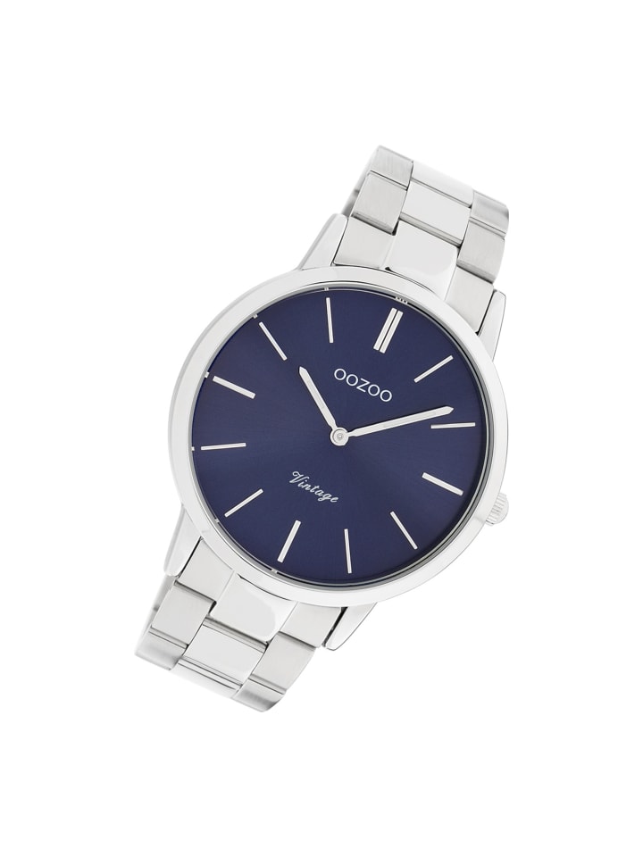 

Аналоговые наручные часы Oozoo Vintage Series, серебристые, большие (примерно 42 мм)