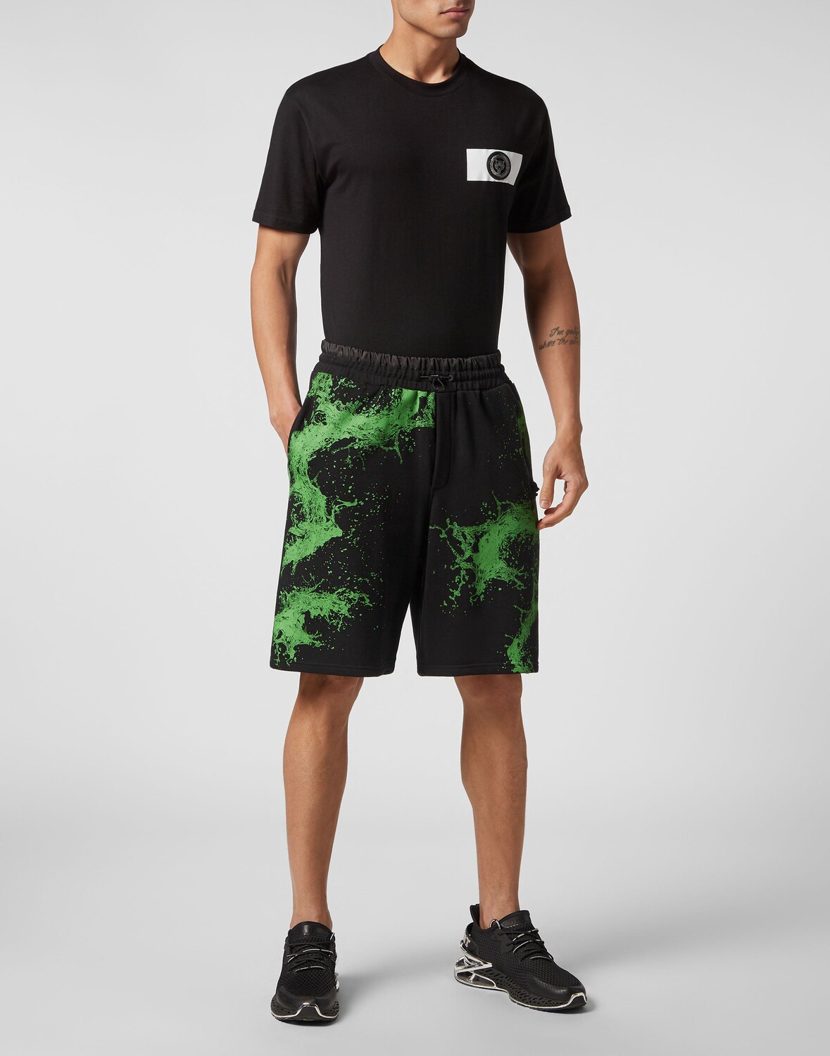 

Спортивные шорты Splash Extreme Plein Sport, цвет Black+Green Fluo