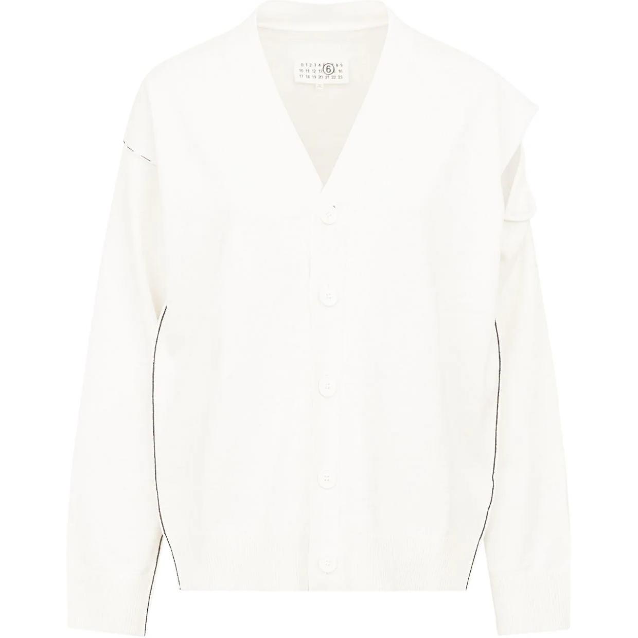 

Кардиган с v-образным вырезом и вырезом MM6 Maison Margiela, белый