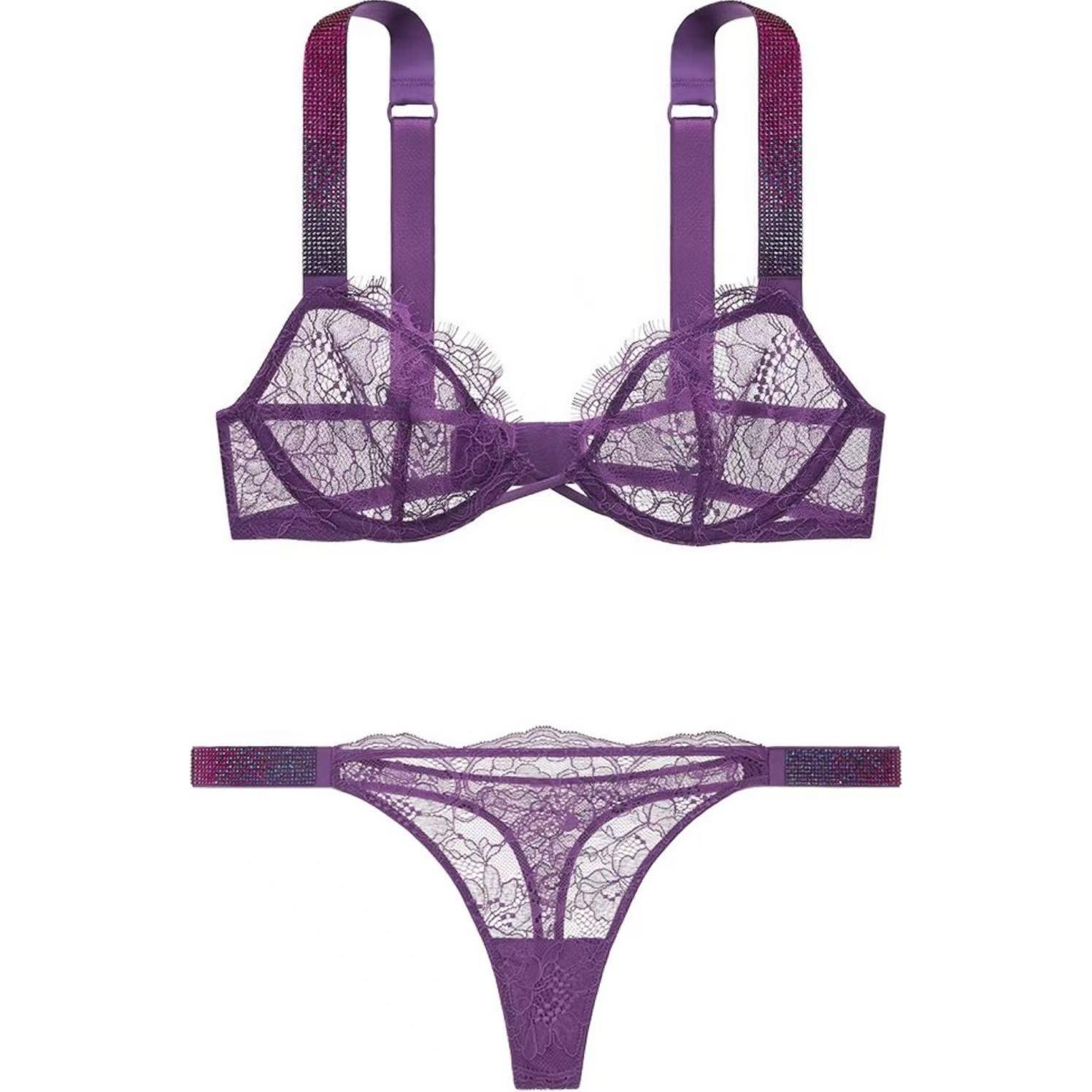 

Комплект нижнего белья Victoria's Secret для женщин темно-фиолетовый