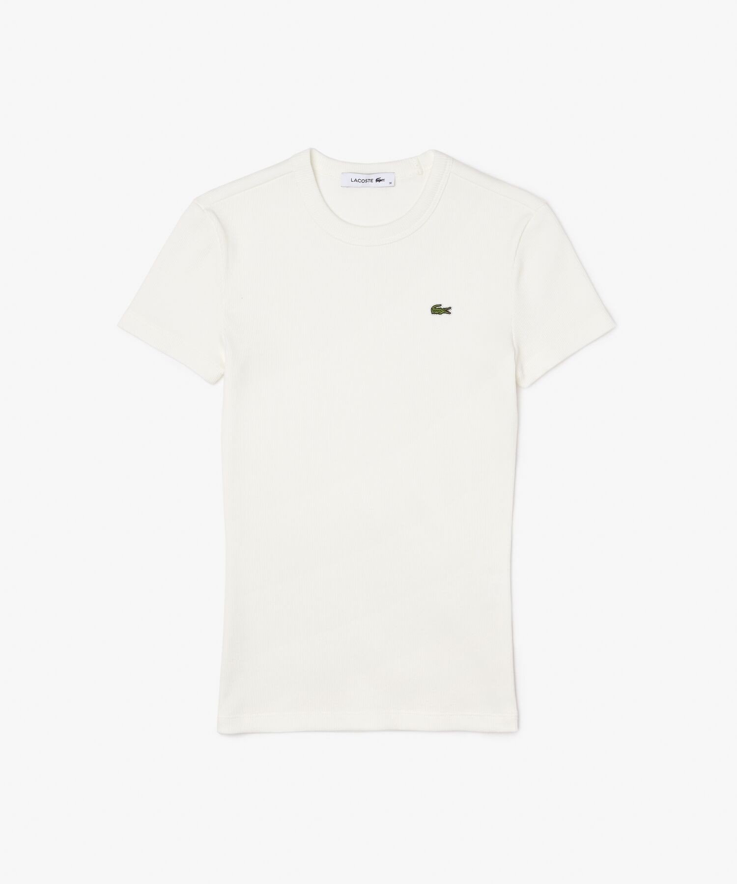 Футболка LACOSTE в рубчик, White — фото 4