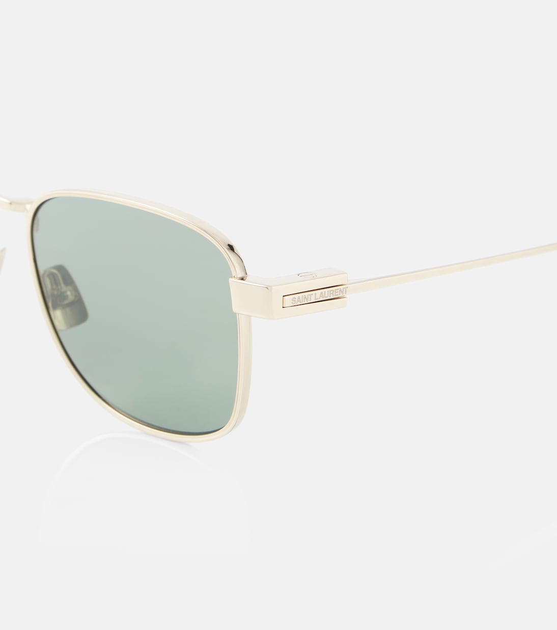 Солнцезащитные очки SL741 авиатор Saint Laurent, Gold-Gold-Green — фото 2