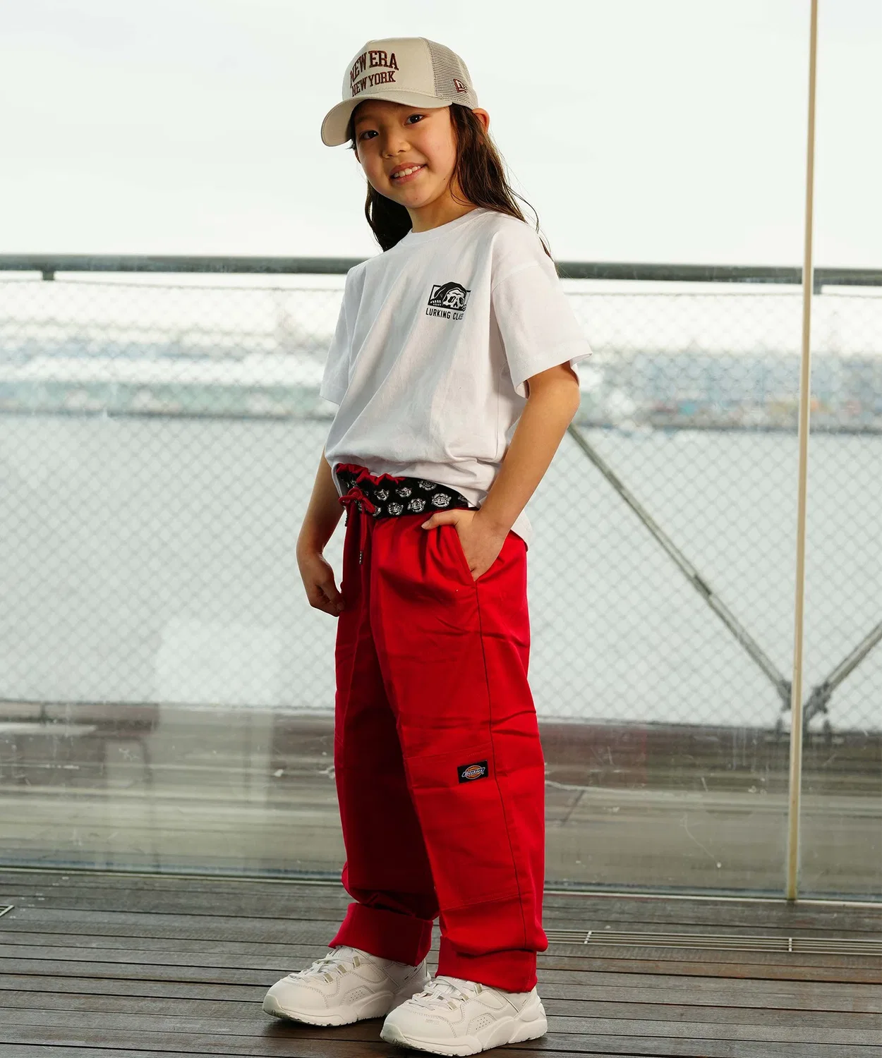 Штаны детские Dickies двойные колени красные