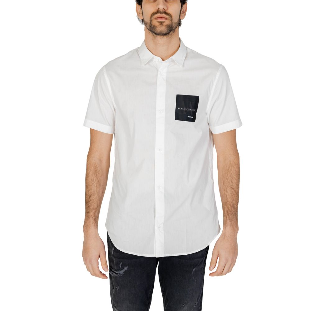 

Белая хлопковая рубашка Armani Exchange