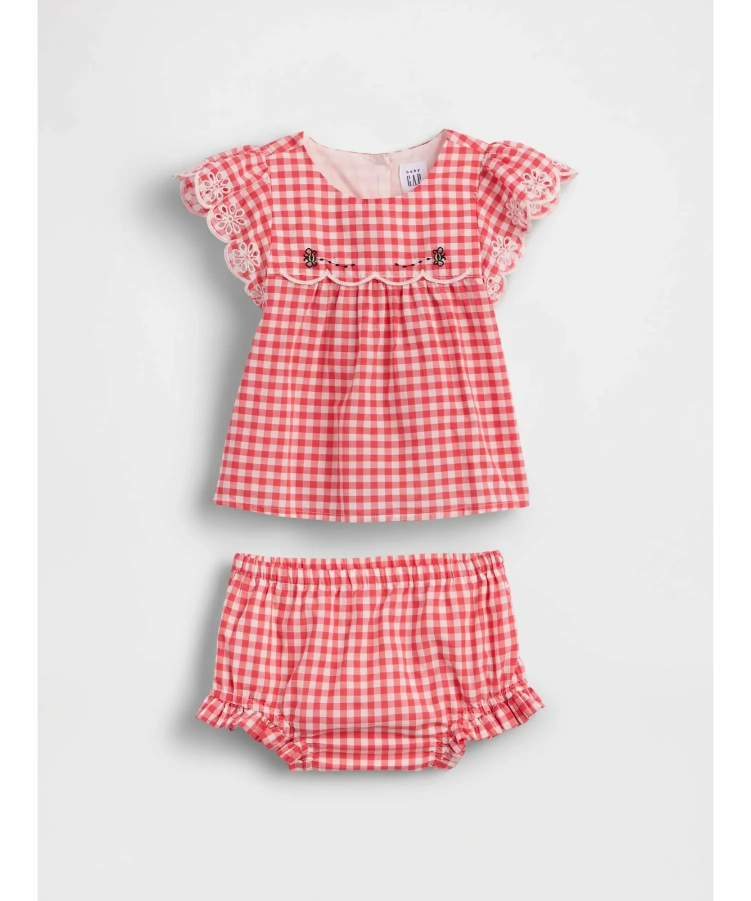 (K) Комплект одежды в клетку с перфорацией (для малышей) GAP, RED_GINGHAM