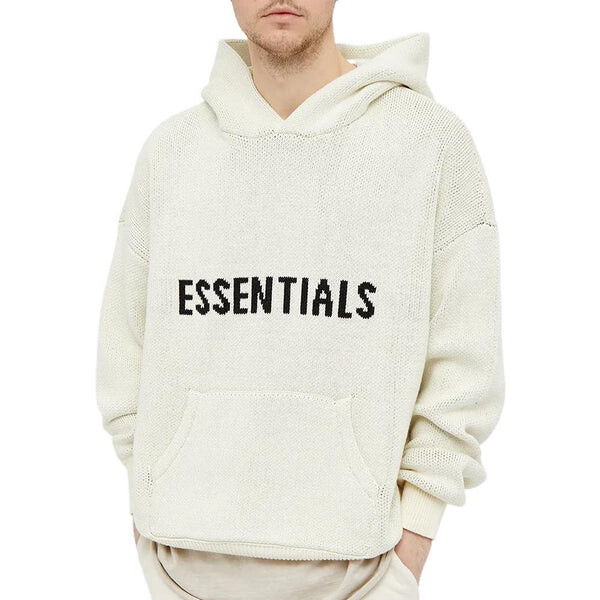 Толстовка fw21 knit logo hoodie 'buttercream' Fear Of God Essentials, бежевый — фото 4