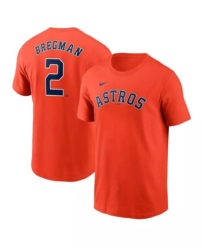 

Мужская футболка Alex Bregman Orange Houston Astros Fuse с именем и номером Nike