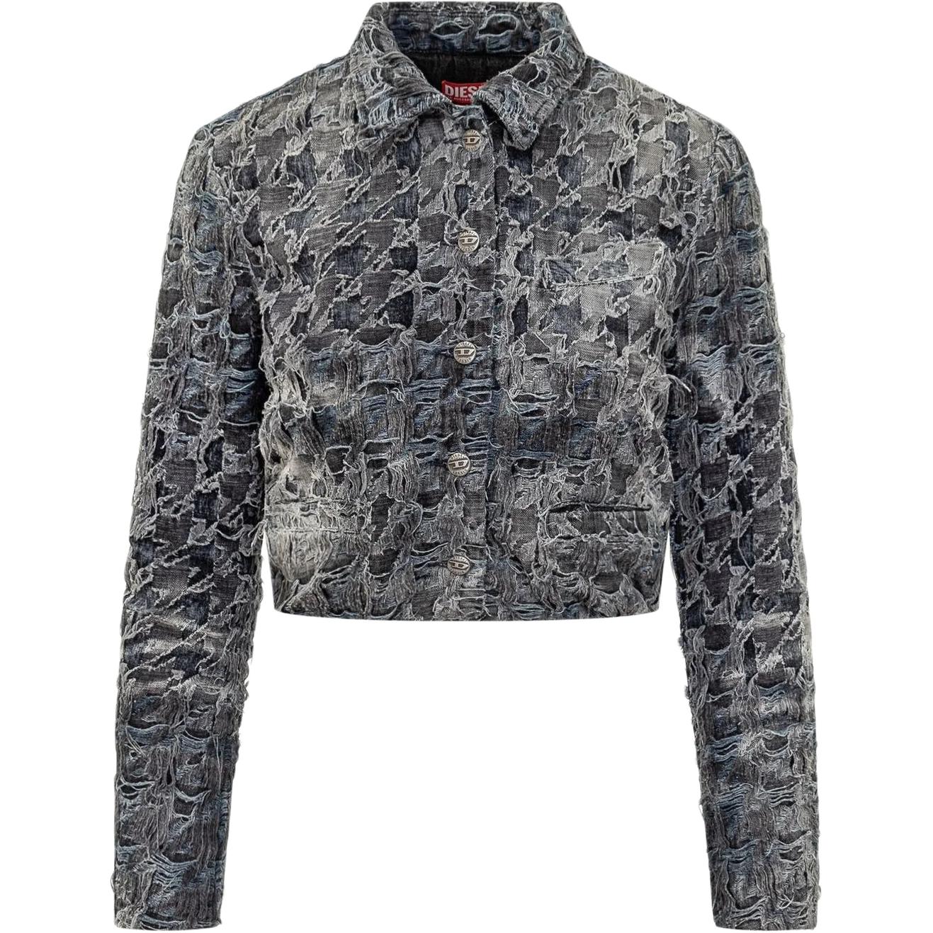 

Потертая джинсовая куртка DIESEL, серый