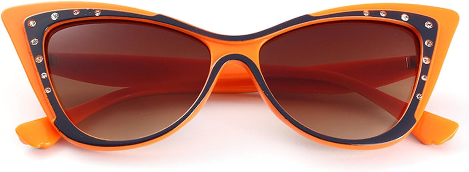 

Винтажные солнцезащитные очки «кошачий глаз» со стразами, модные градиентные оттенки, стильный дизайн, идеально подходят для отдыха на природе, путешествий и вечеринок mincl, Orange