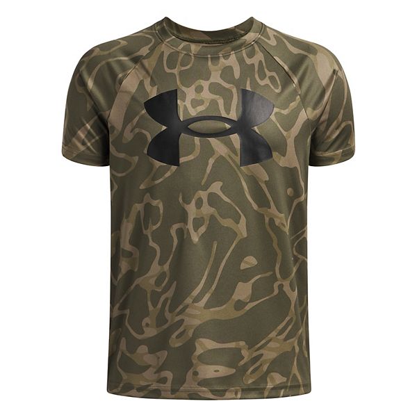 

Футболка с принтом Boys 8-20 tech big logo Under Armour, Marine Od Green