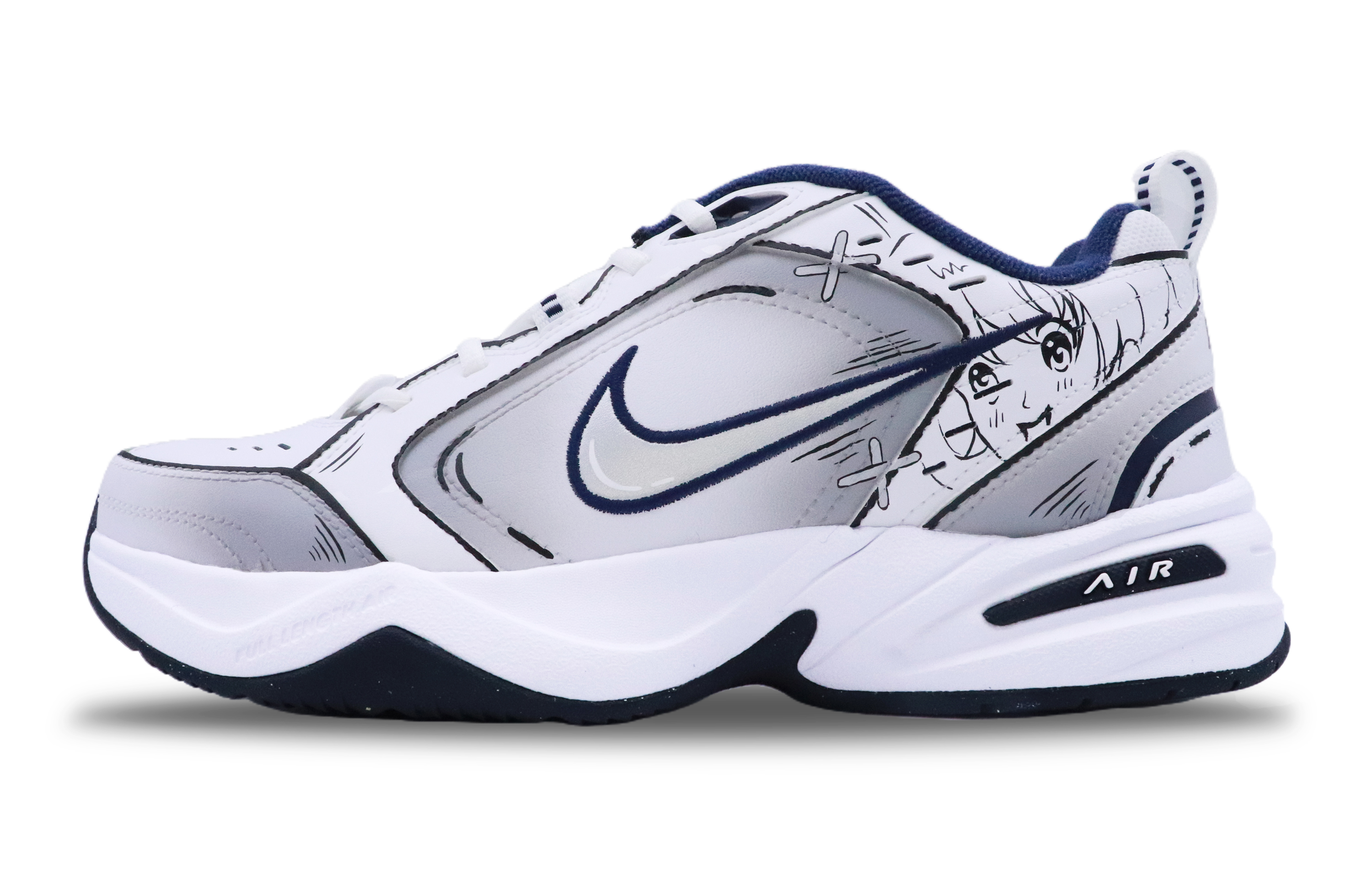 

Кроссовки Nike Air Monarch 4 Chunky Sneakers Unisex Low-Top Blue, Белый, Кроссовки Nike Air Monarch 4 Chunky Sneakers Unisex Low-Top Blue