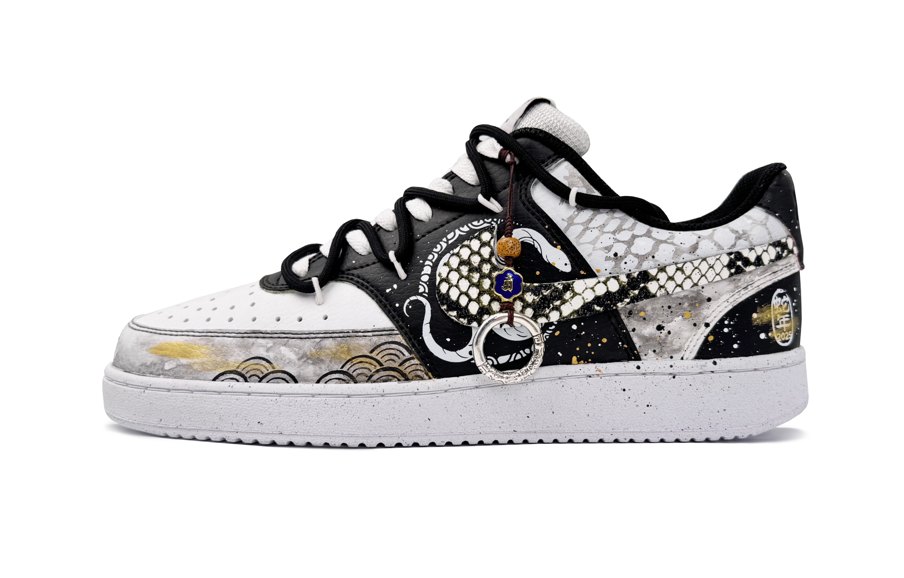 

Nike Кроссовки для скейтборда Court Vision 1 с противоскользящим износостойким верхом, мужские, черно-белые