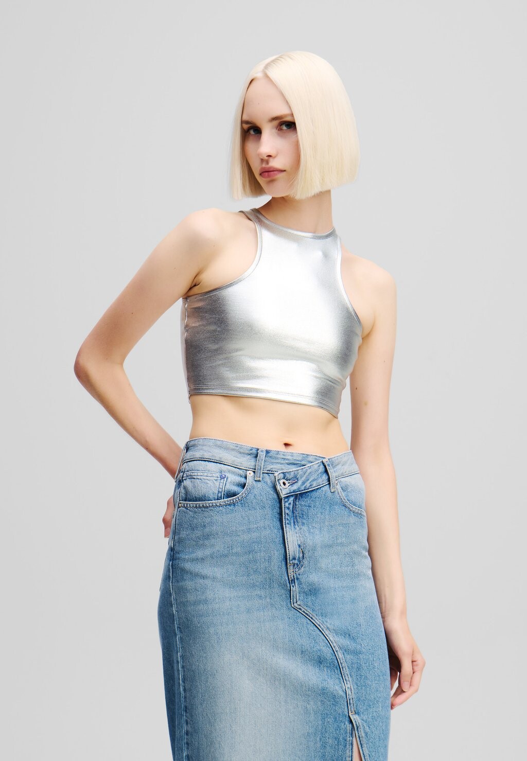 

Топ Karl Lagerfeld Jeans, серый