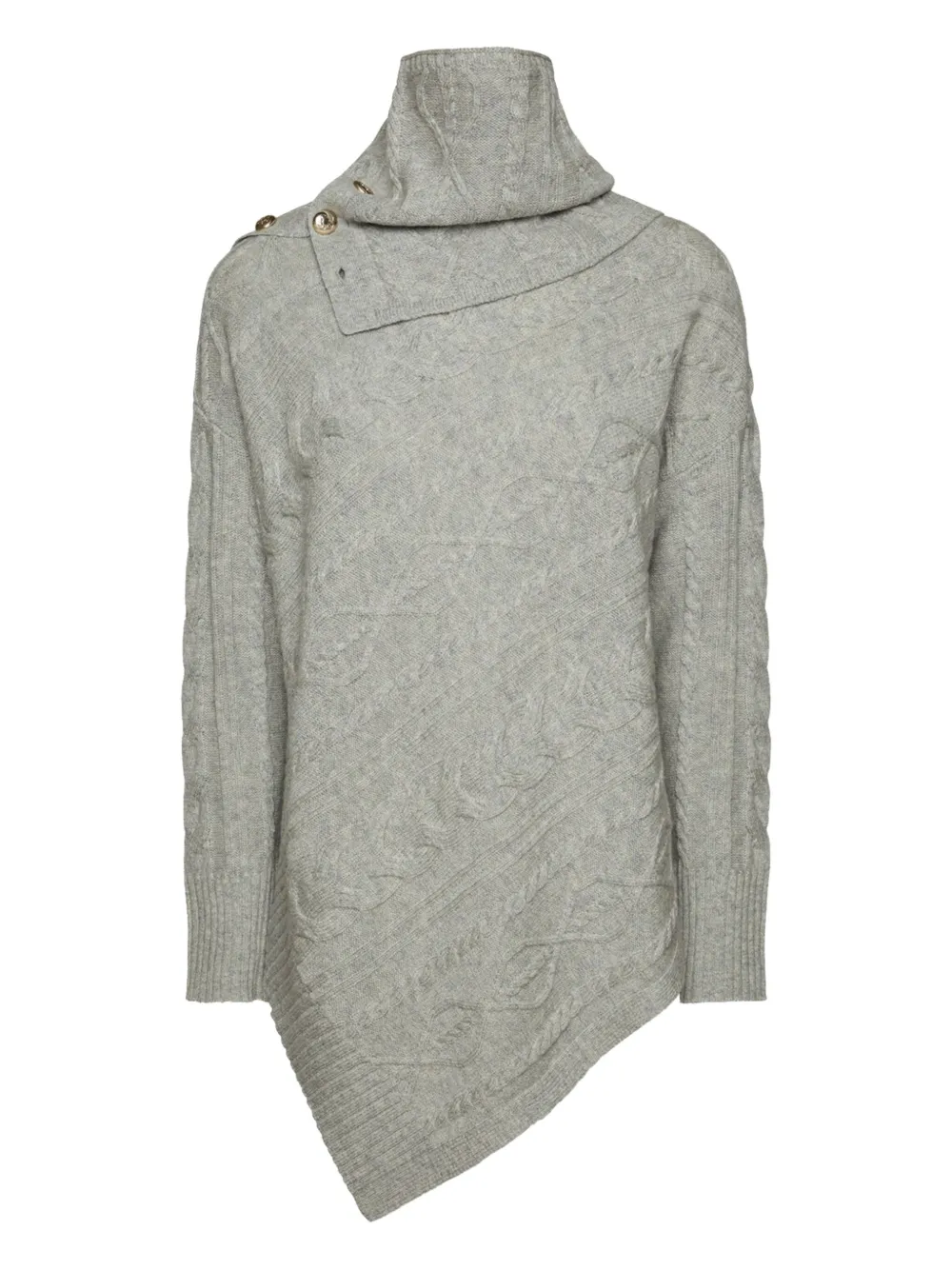 

Кнопочный трикотажный свитер Elena Miro`, серый