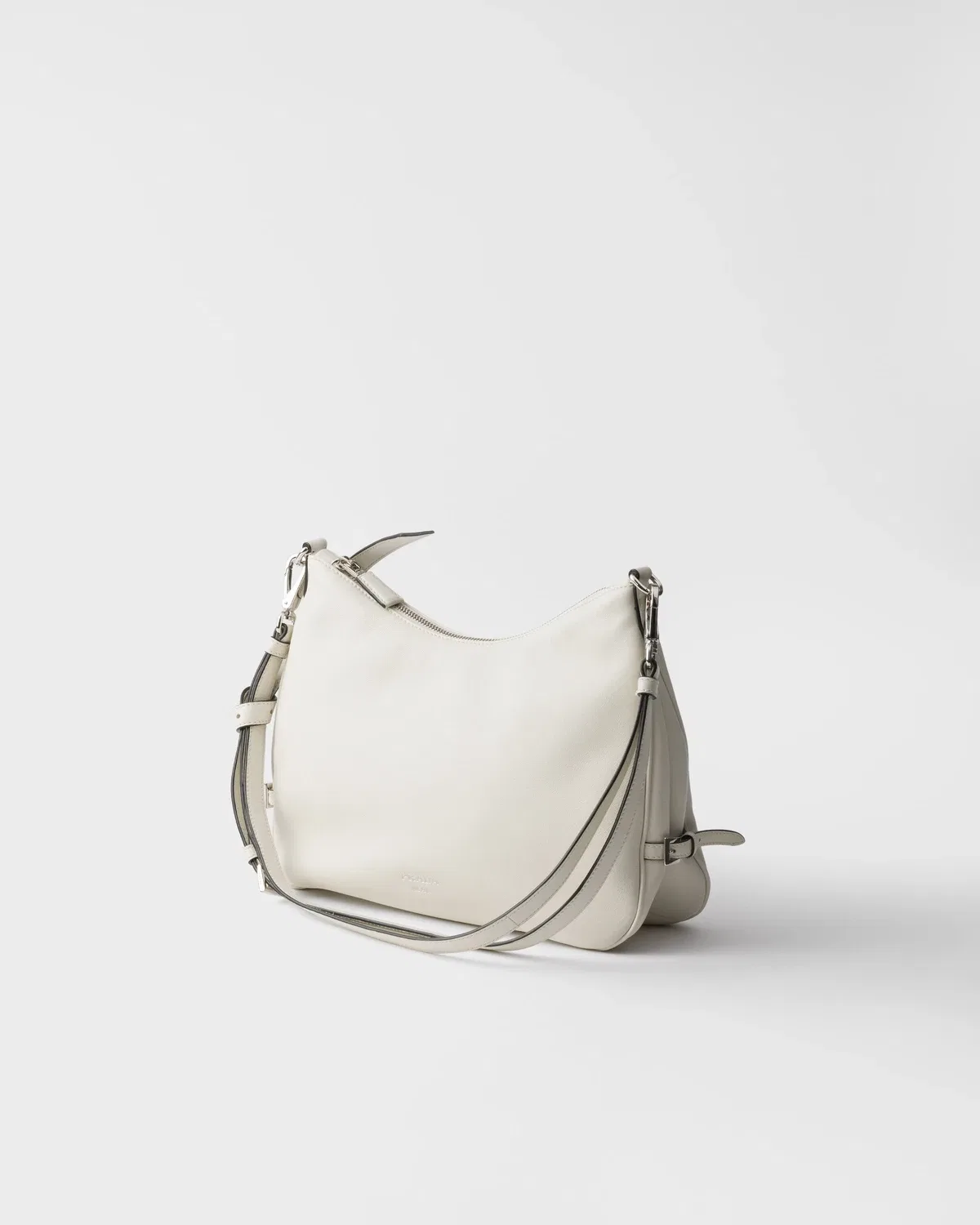 Средняя кожаная сумка Prada Fold, белый — фото 3
