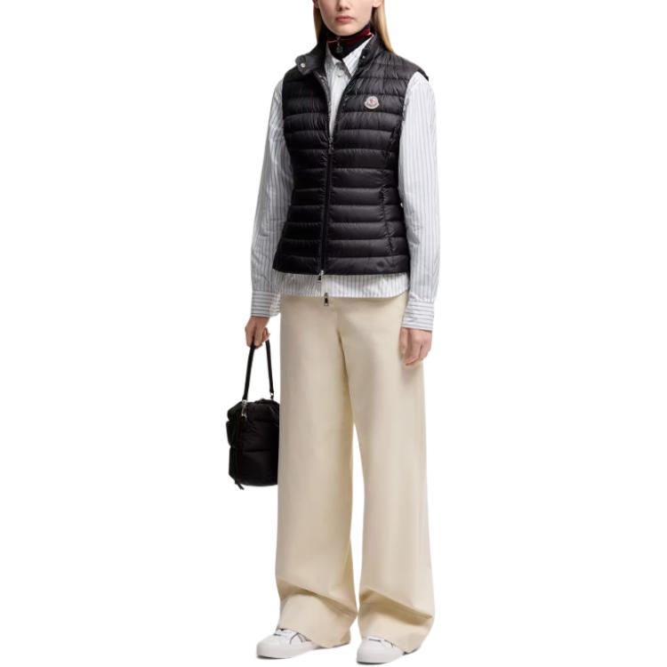 Moncler Пуховик Down Vest Women's Black Stand Collar Moderate Others — фото 3