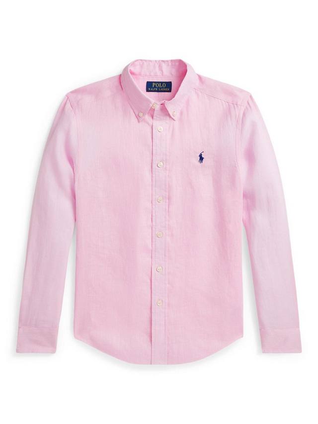 

Детская льняная спортивная футболка Ralph Lauren, Camel Pink