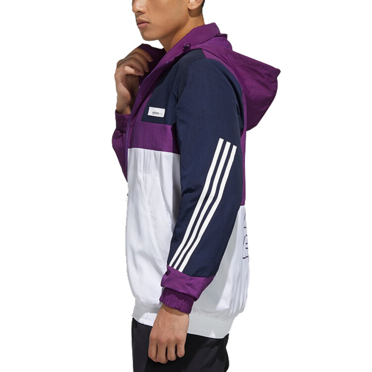 Куртка мужская белая/фиолетовая Adidas Neo, белый/фиолетовый — фото 4
