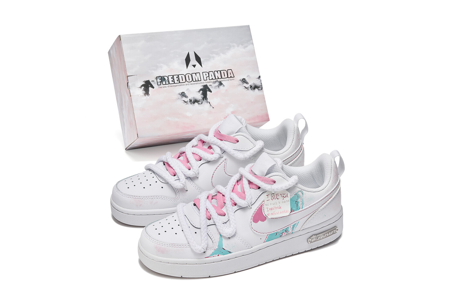 

Женские кроссовки для скейтбординга Nike Court Borough Low, Pink Blue White