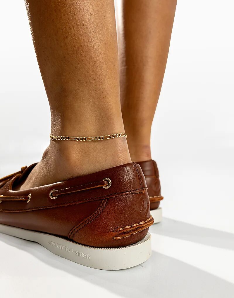 Туфли-лодочки Sperry Authentic с одним люверсом коричневого цвета — фото 4