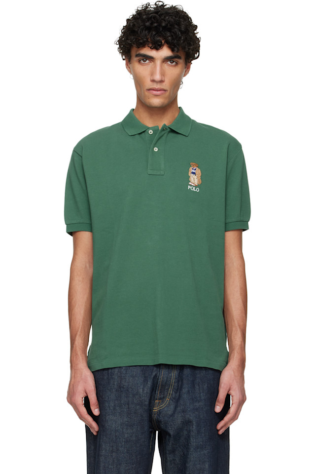

Polo Ralph Lauren Зеленая рубашка-поло оригинального кроя "polo bear"