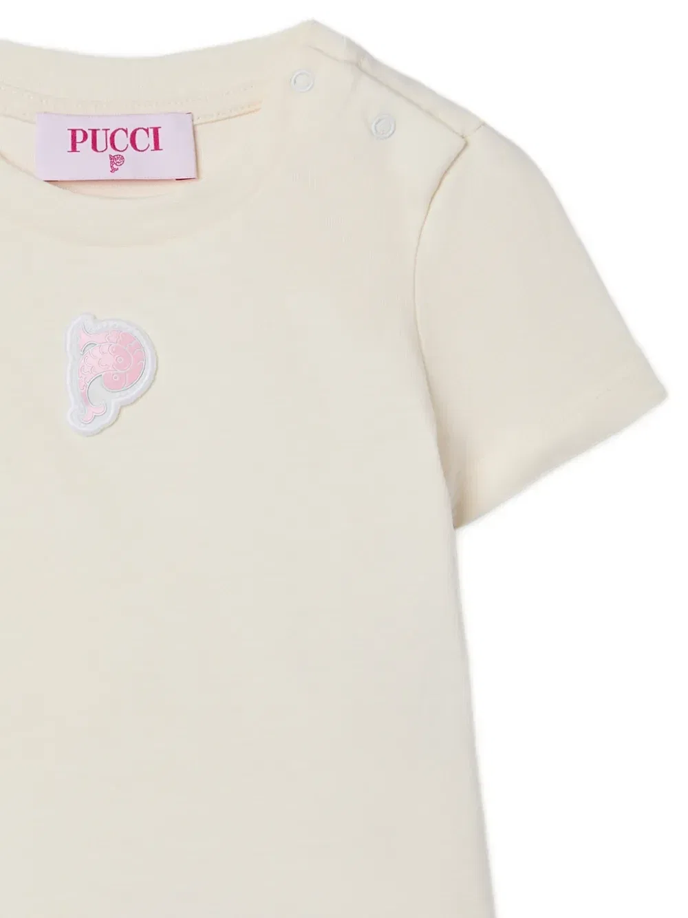 Футболка с вышитой нашивкой Pucci Junior, бежевый — фото 3