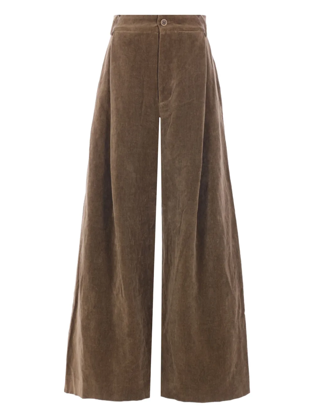 

Бархатные брюки с вытачками Uma Wang, коричневый