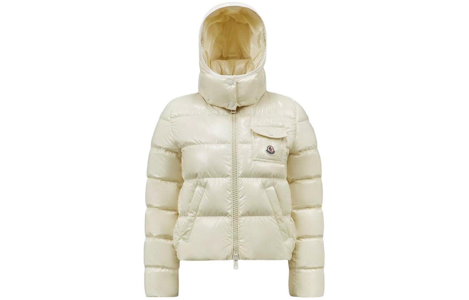 

Пуховик женский светло-желтый Moncler