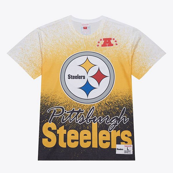 

Мужская белая футболка Pittsburgh Steelers с vintage логотипом Mitchell & Ness