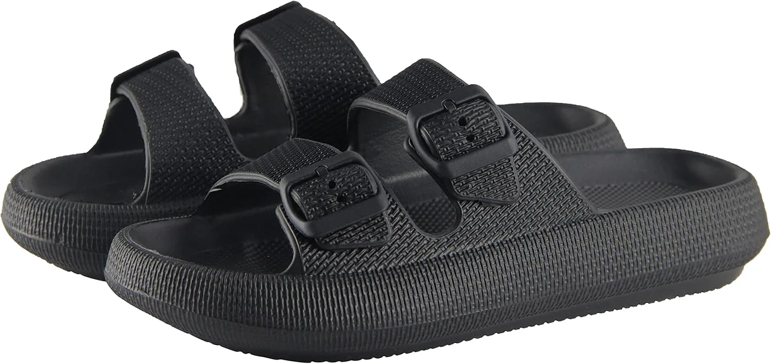 

Сандалии BenSorts с подушкой для женщин и мужчин, толстая подошва, регулируемые пряжки, EVA, черный