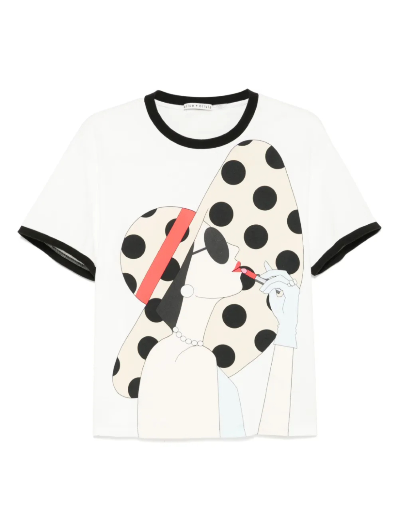 

Alice + olivia футболка Evan Staceface, белый