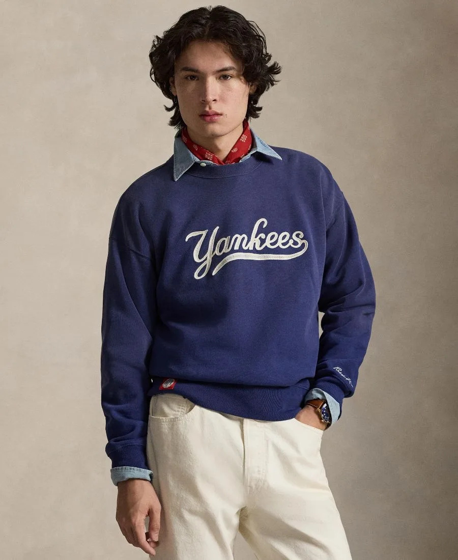Мужская флисовая толстовка с вышивкой Yankees Polo Ralph Lauren, Freshwater