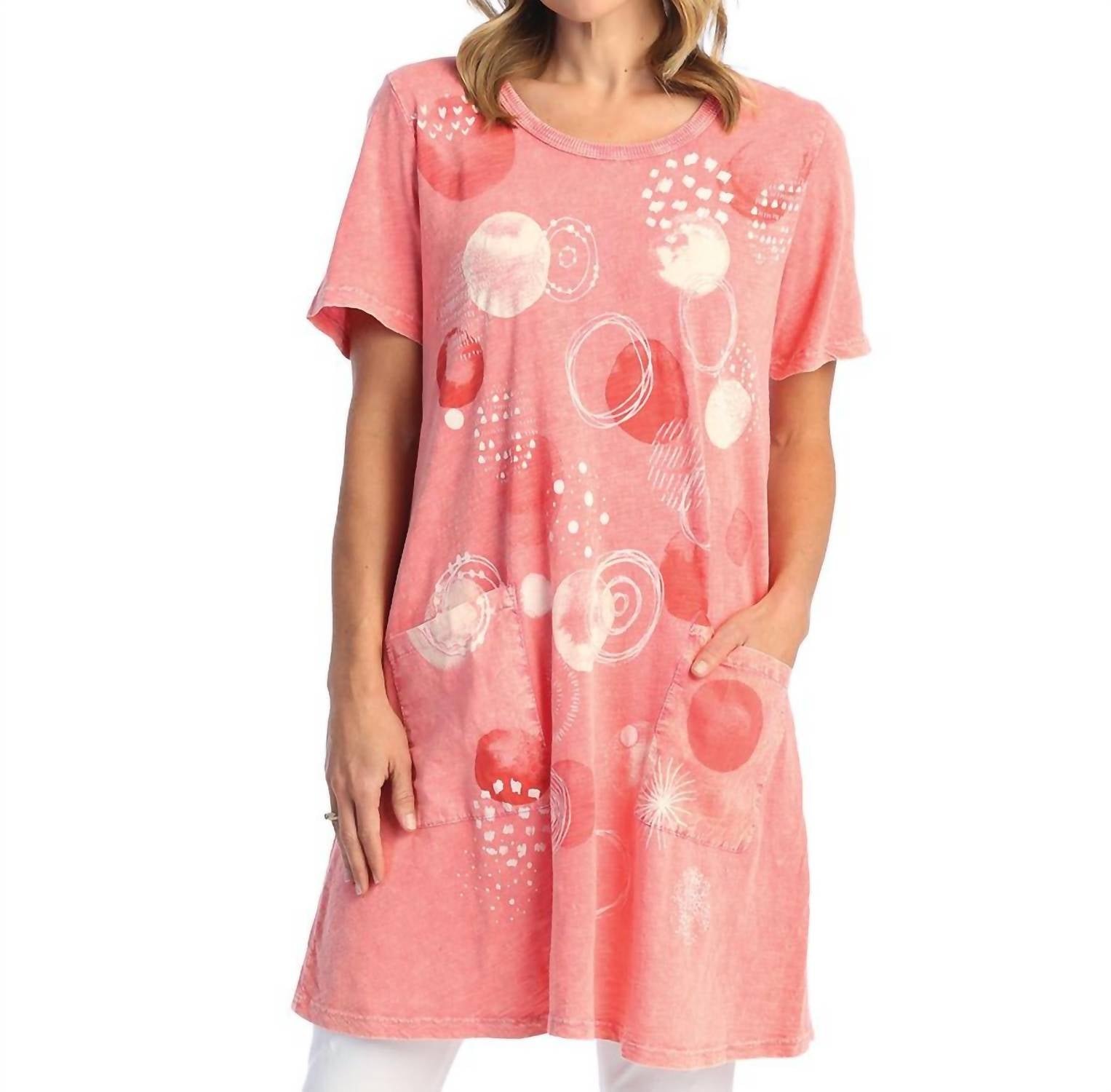 

Jess & Jane Платье Magic Dots Mineral Washed Pocket Dress кораллового цвета