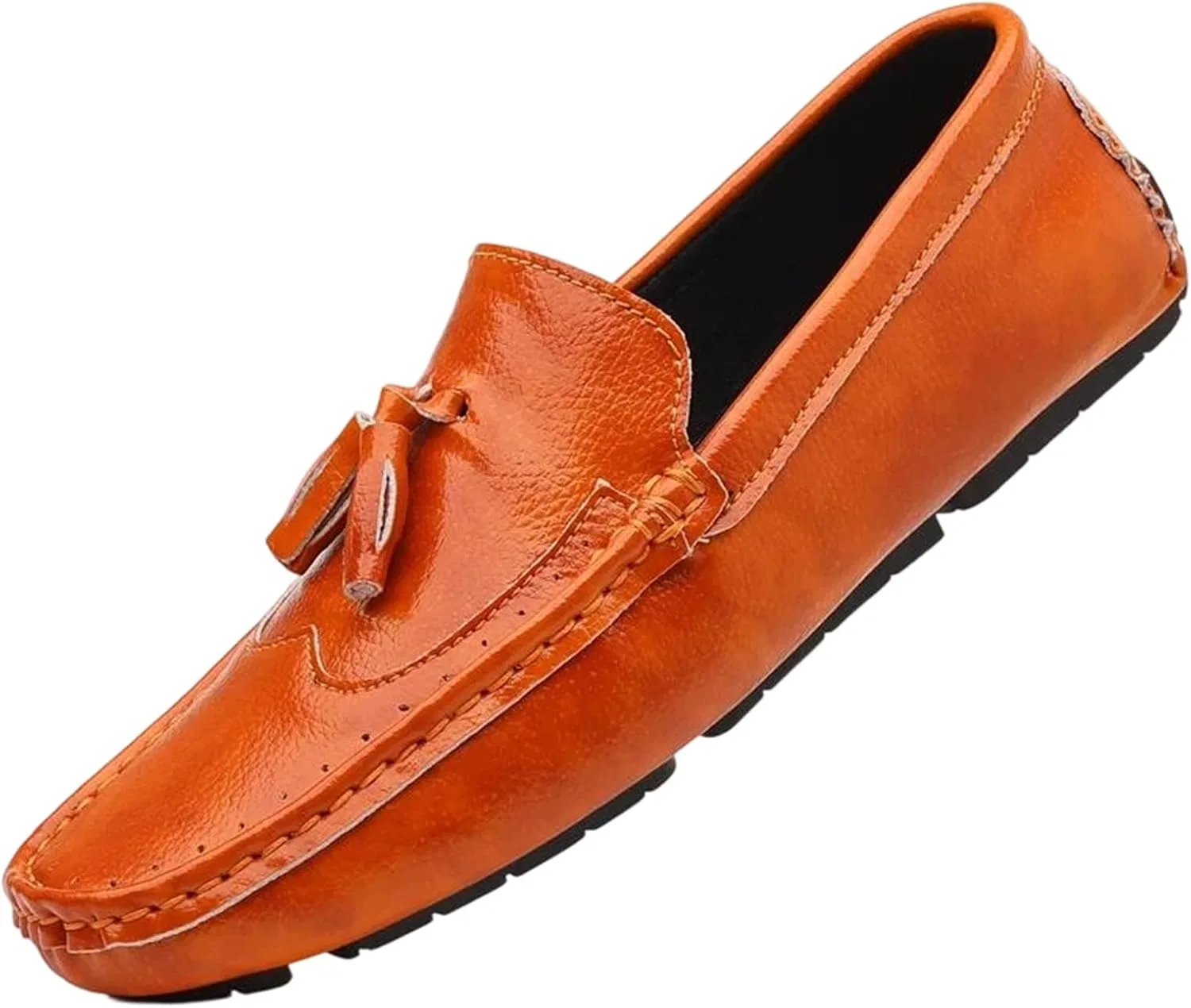 Лоферы мужские из кожи, Adhdyuud, Moccasin, оранжевый