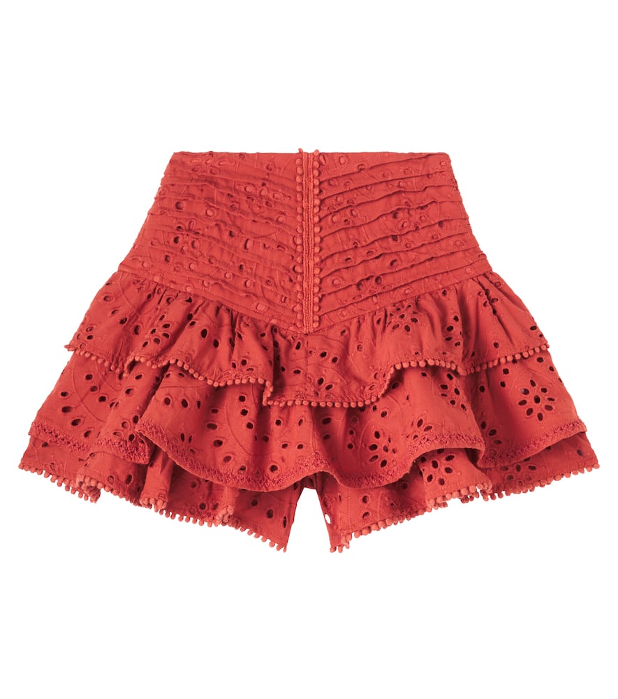 

Юбка из хлопка Alizee с вышивкой ришелье Poupette St Barth Kids, Paprika Plain