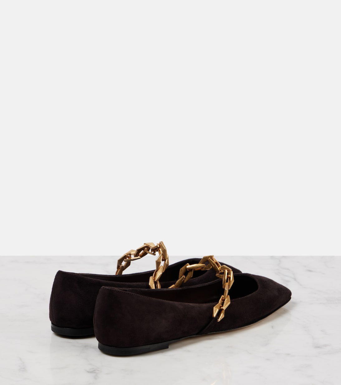 Туфли-лодочки Mary Jane из замши Diamond Tilda Jimmy Choo, кофе — фото 2