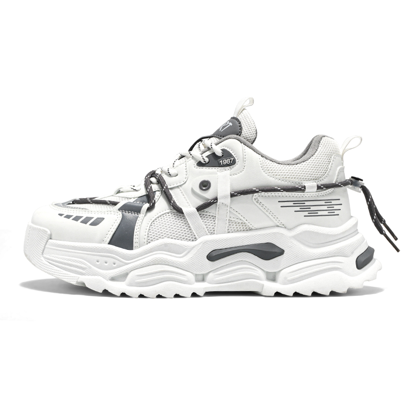 

Boogie Bear Скользоустойчивые и дышащие массивные низкие кроссовки мужские бело-серые, цвет White Gray