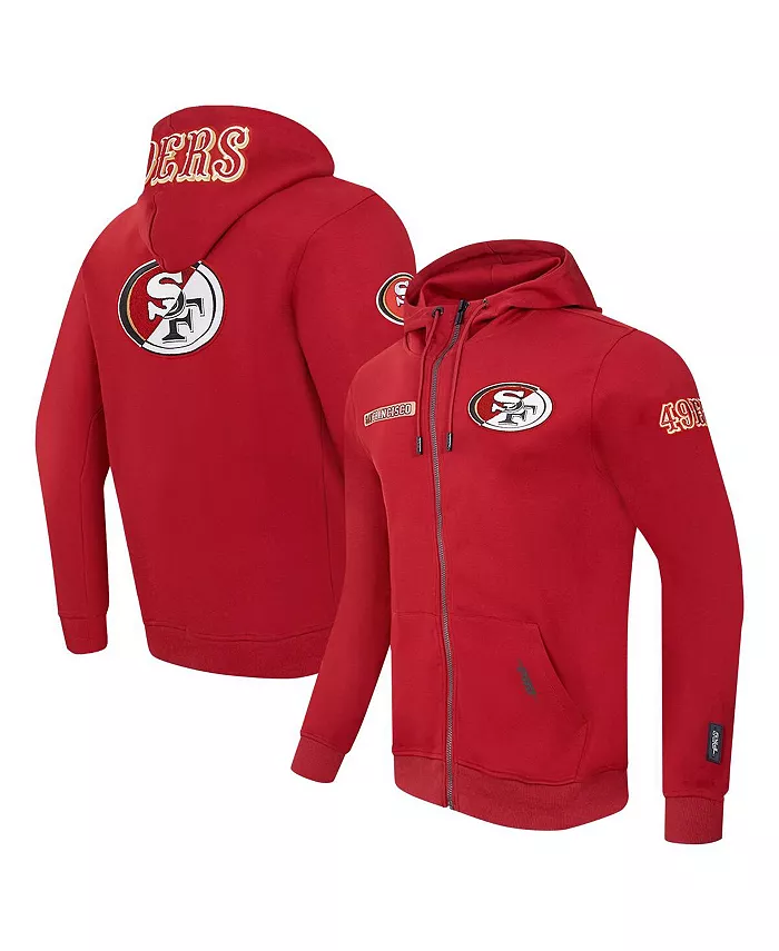 

Мужская худи с молнией San Francisco 49ers Split Logo, двойной вязки, алого цвета Pro Standard